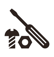 screwdriver nut and bolt icon vector image