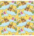 seamless christmas background houses and tea party vector image vector image