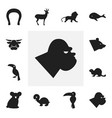 set of 12 editable zoo icons includes symbols vector image vector image