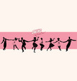 swing party time silhouettes of four young couple vector image vector image