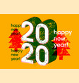 happy new 2020 year typographic grunge poster vector image