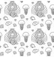 seamless pattern with little mermaid fish vector image