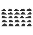 abstract clouds black flat icon set on white vector image vector image