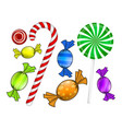 christmas candy set colorful wrapped sweet vector image vector image