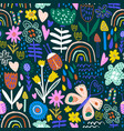 seamless hight detailed botanical pattern vector image