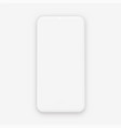 white mobile phone clay smartphone mockup vector image