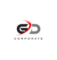 gd modern letter logo design with swoosh vector image
