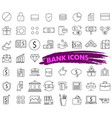 set of icons related to banking and finance vector image vector image