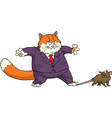 cat caught the mouse vector image