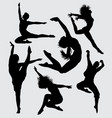 dance and aerobic silhouette vector image vector image