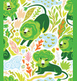 green lions - broccoli in the jungle seamless vector image vector image