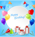 happy birthday frame realistic vector image