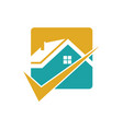 square home check logo vector image