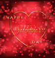 valentines day background with gold heart vector image