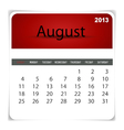 2013 calendar august vector image