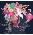 decorative kimono floral motif vector image
