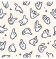 mascot hand seamless pattern background vector image vector image