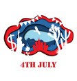 happy 4th of july 3d abstract vector image