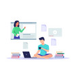 student learning online at home vector image