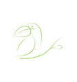 bird green with beak leaf logo design graphic vector image