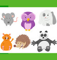 cartoon animal characters collection set vector image