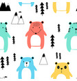 hand drawing cute animals seamless pattern vector image vector image