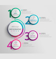 paper infographic template with 4 round circle vector image