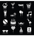 party icons set - birthday new years christmas vector image vector image