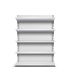 White rack with shelves filled with beautiful Vector Image