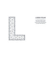 letter l low poly design alphabet abstract vector image