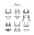 lingerie set underwear design outline vector image vector image