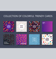 set of colorful trendy cards - art design fashion vector image