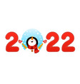 2022 text with snowman character vector image vector image