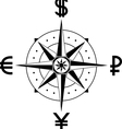 compass of currencies vector image