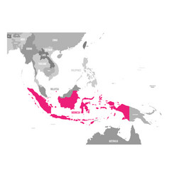 Main islands indonesia map with names Royalty Free Vector