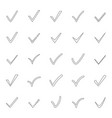 set of outlines of check mark icon vector image