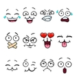 set with cartoon smiley face vector image