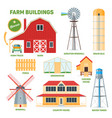farm buildings set vector image