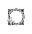 floral frame summer flower bouquet greeting card vector image