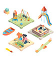 playground isometric place for funny games kids vector image