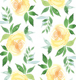seamless pattern watercolor flowers vector image