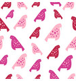 seamless pattern with walruses in hearts vector image vector image