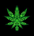 cannabis leaf tribal tattoo vector image