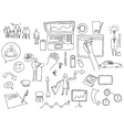hand draw doodle elements business finance chart vector image