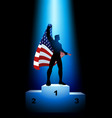 winner holding the flag of usa vector image vector image