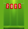 happy new year 2022 banner with red bunting banner vector image vector image