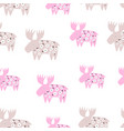 seamless pattern with mooses in flowers vector image vector image
