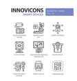 smart device - modern line icons set vector image