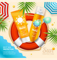 sun protection ad concept card background vector image