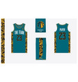 basketball uniform mockup template and logo vector image vector image